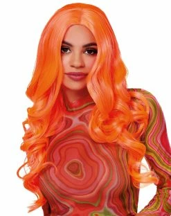 Spirit Halloween Neon Peach Fashion Curls Wig