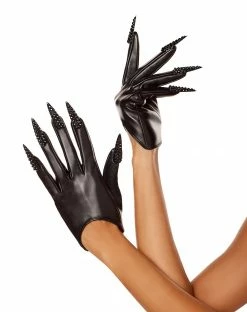 Spirit Halloween Pleather Cat Claw Gloves