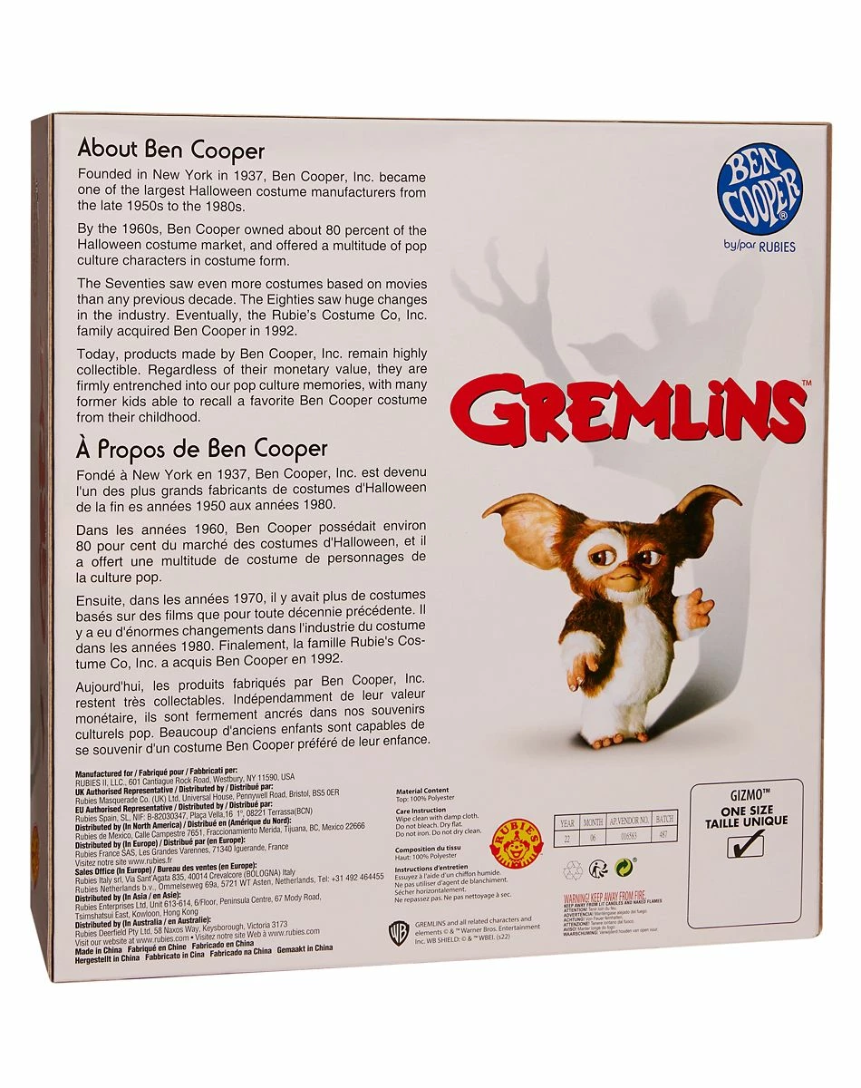 Spirit Halloween Adult Gizmo Gremlins Costume Kit - Ben Cooper 2 Spirit Halloween Adult Gizmo Gremlins Costume Kit - Ben Cooper - Image 2