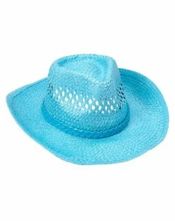 Spirit Halloween Blue Straw Cowboy Hat -Halloween ACCESSORIES store 01573013 c