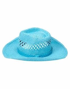 Spirit Halloween Blue Straw Cowboy Hat -Halloween ACCESSORIES store 01573013 g