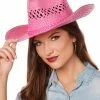 Spirit Halloween Pink Straw Cowboy Hat