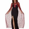Spirit Halloween Adult Burgundy Lace Cape