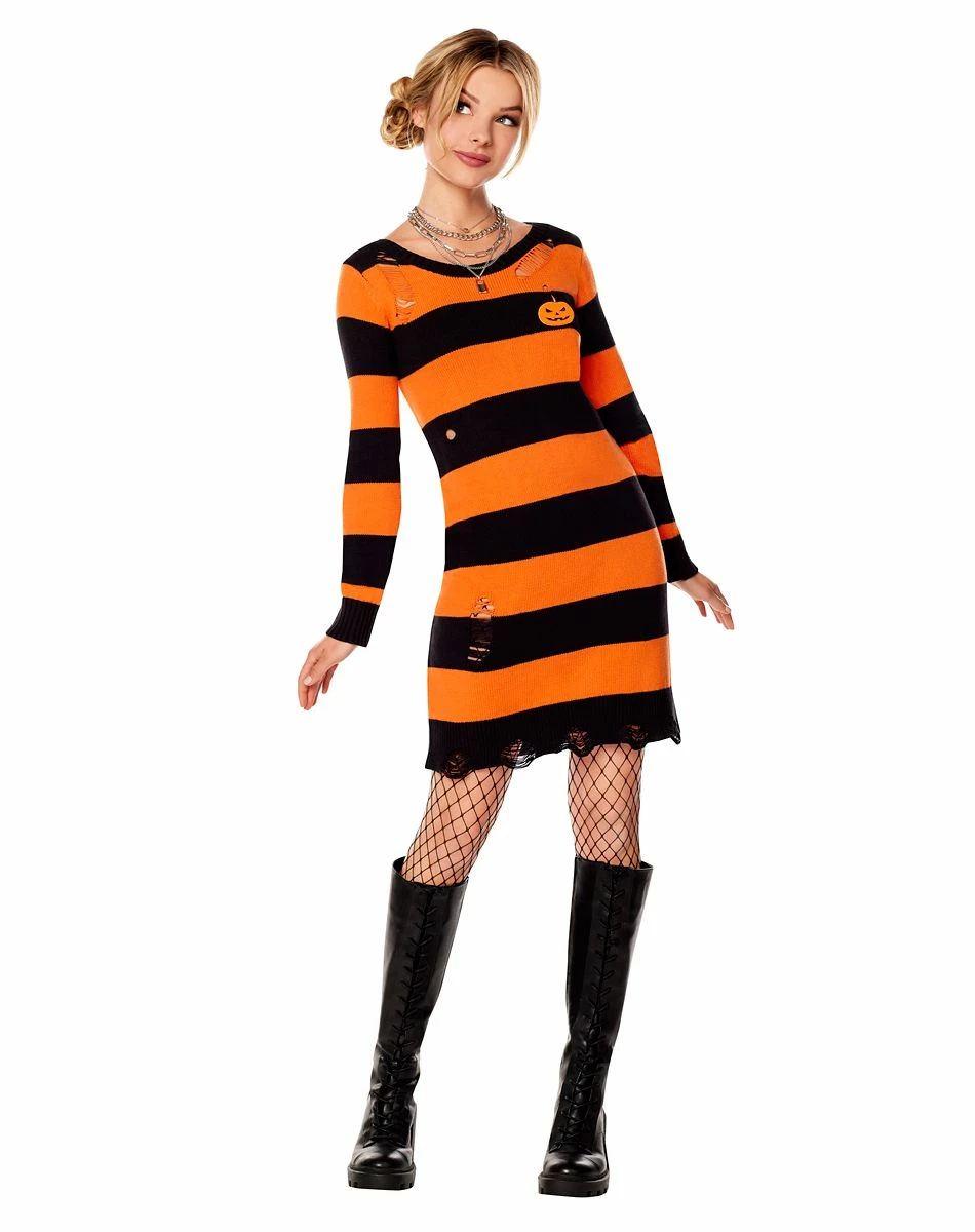 Spirit Halloween Adult Pumpkin Sweater Dress 1 Spirit Halloween Adult Pumpkin Sweater Dress