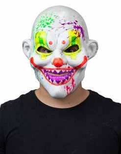 Spirit Halloween Black Light Neon Clown Full Mask