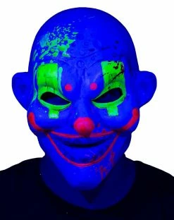 Spirit Halloween Black Light Neon Clown Full Mask -Halloween ACCESSORIES store 01577659 c