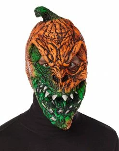 Spirit Halloween UV Light Reactive Pumpkin Half Mask