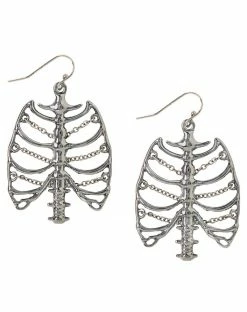 Spirit Halloween Skeleton Rib Cage Earrings