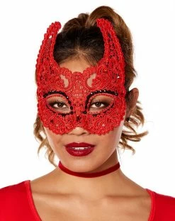 Spirit Halloween Devil Lace Eye Mask