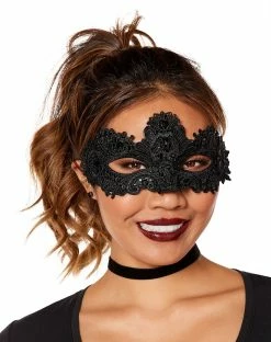 Spirit Halloween Fallen Angel Lace Eye Half Mask