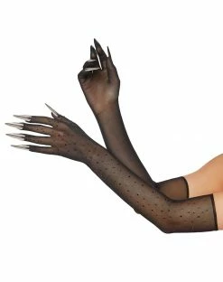 Spirit Halloween Rhinestone Claw Fallen Angel Gloves