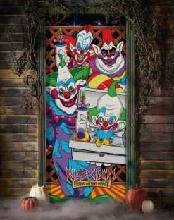 Spirit Halloween Killer Klowns from Outer Space Door Cover