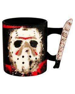 Spirit Halloween Molded Machete Handle Jason Voorhees Coffee Mug 20 oz. - Friday the 13th