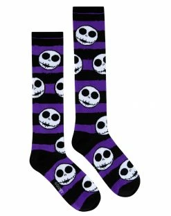 Spirit Halloween Jack Skellington Striped Knee High Socks - The Nightmare Before Christmas