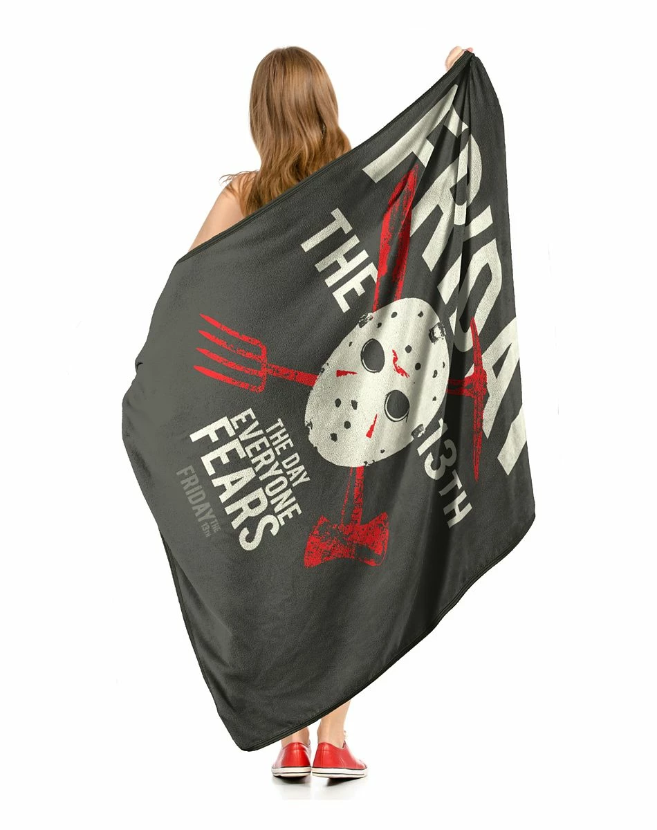Spirit Halloween Camp Crystal Lake Fleece Blanket - Friday the 13th 3 Spirit Halloween Camp Crystal Lake Fleece Blanket - Friday the 13th - Image 3