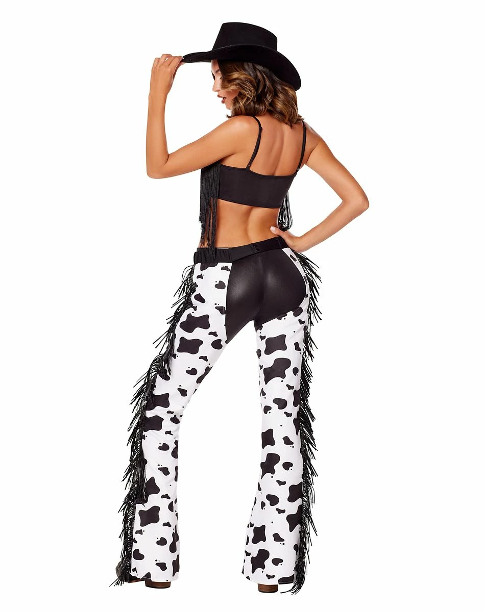 Spirit Halloween Adult Cow Print Chaps 2 Spirit Halloween Adult Cow Print Chaps - Image 2
