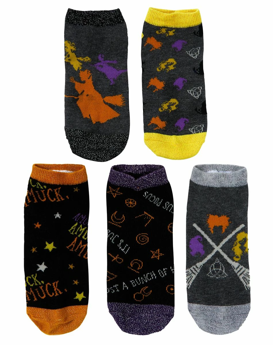 Spirit Halloween Hocus Pocus No Show Socks - 5 Pack 1 Spirit Halloween Hocus Pocus No Show Socks - 5 Pack