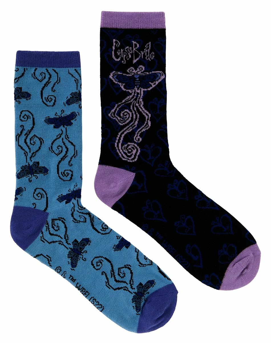 Spirit Halloween Corpse Bride Crew Socks - 2 Pack 1 Spirit Halloween Corpse Bride Crew Socks - 2 Pack