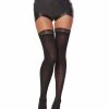 Spirit Halloween Black Skull Lace Thigh High Stockings