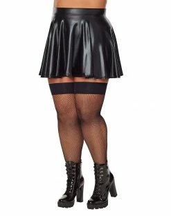 Spirit Halloween Plus Size Black Fishnet Thigh High Stockings