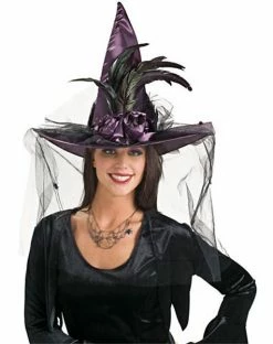Spirit Halloween Feather Witch Hat