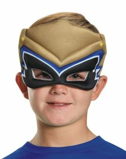 Spirit Halloween Kids Gold Puff Power Rangers Half Mask - Power Rangers Dino Charge