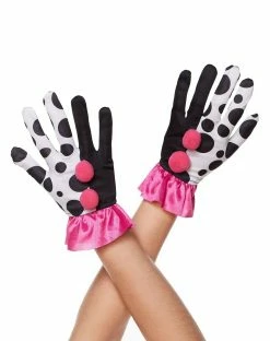 Spirit Halloween Harlequin Clown Ruffle Gloves