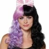 Spirit Halloween Black and Purple Bow Wig