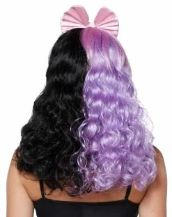 Spirit Halloween Black and Purple Bow Wig -Halloween ACCESSORIES store 07464738 c
