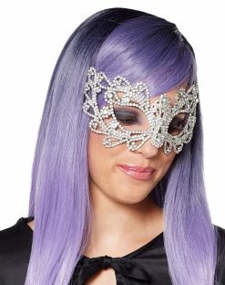 Spirit Halloween Ribbon Rhinestone Half Mask -Halloween ACCESSORIES store 07484934 b