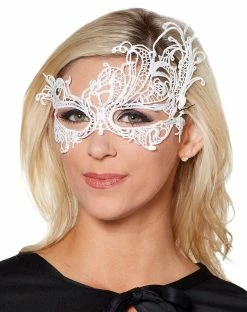 Spirit Halloween White Lace Half Mask -Halloween ACCESSORIES store 07484967 b