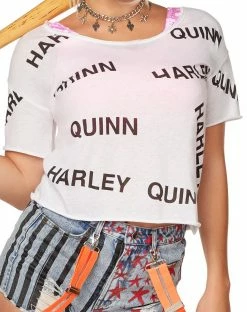 Spirit Halloween Distressed Harley Quinn T Shirt - Birds of Prey -Halloween ACCESSORIES store 07563232 c