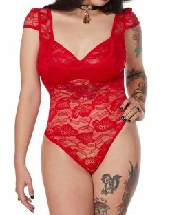 Spirit Halloween Lace Trim Plus Size Bodysuit -Halloween ACCESSORIES store 07603053 b