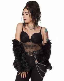 Spirit Halloween Flock Mesh Bodysuit