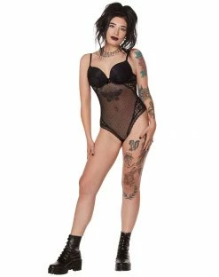 Spirit Halloween Flock Mesh Bodysuit -Halloween ACCESSORIES store 07603160 c